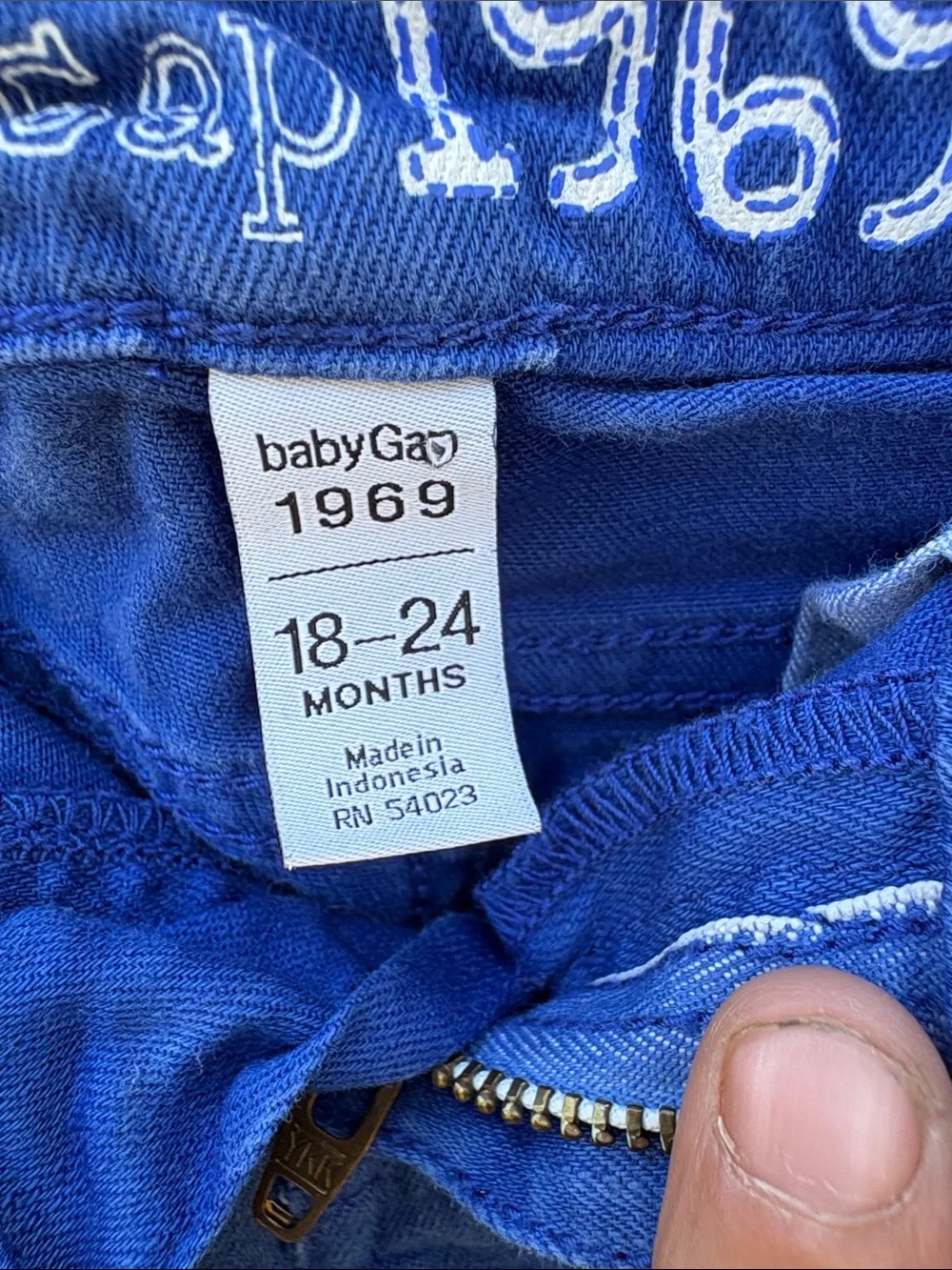 GAP babyGap 1969 Toddler Royal Blue Zip-Front Pants